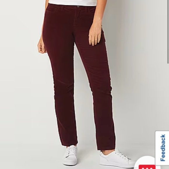 St. John's Bay Women's Relaxed Fit Girl Friend Chino Pant - Picture 1 of 15